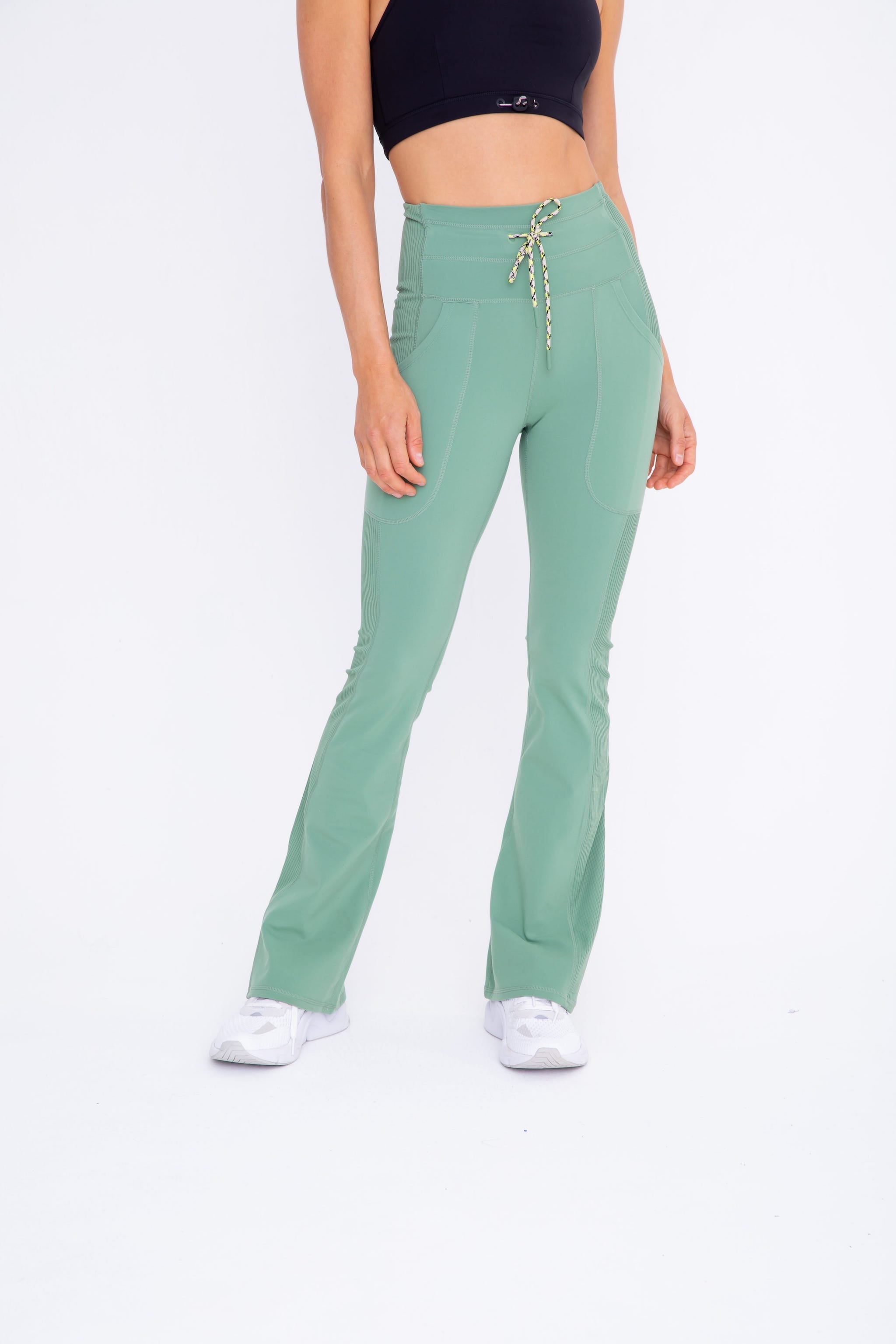 sage green flared legging outfit｜TikTok Search